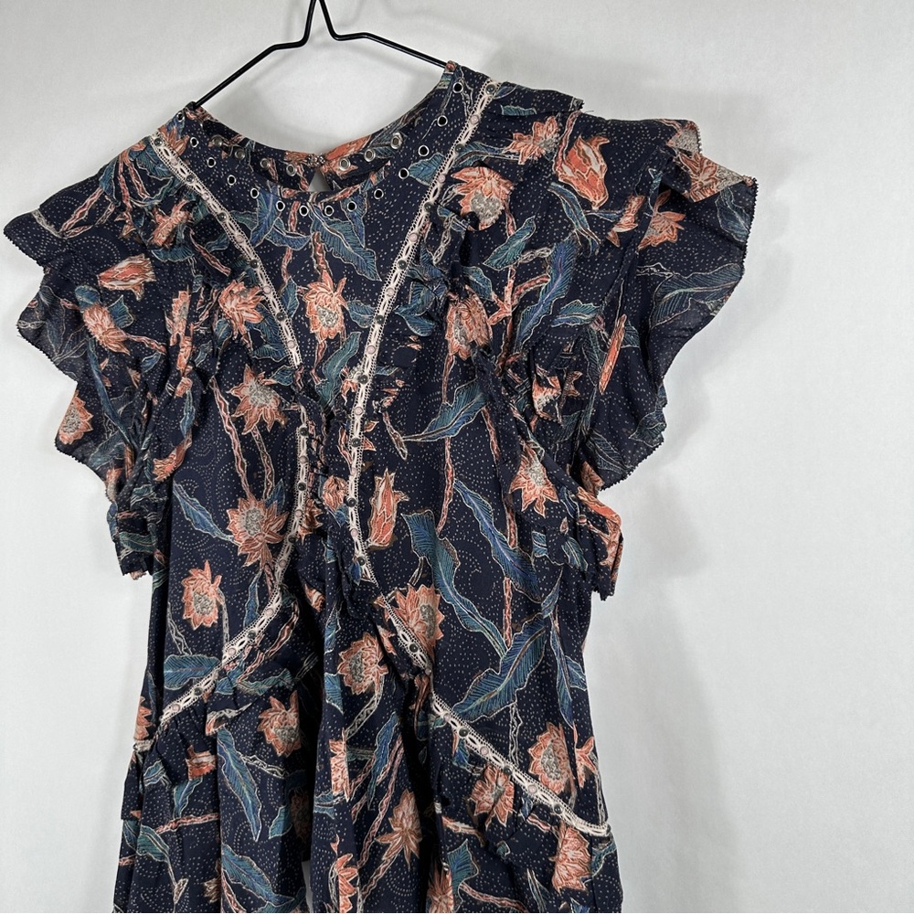 Isabel Marant Floral Ruffle Sleeve Top | Size 38 | US Size 6 - Picture 2 of 12